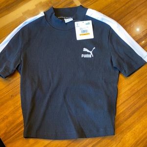 Black puma crop top